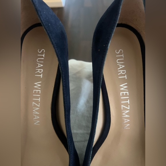 Stuart Weitzman Stuart Block Heel 75 Pointed Toe Pump Shoes New 10.5 $495 - Picture 4 of 13